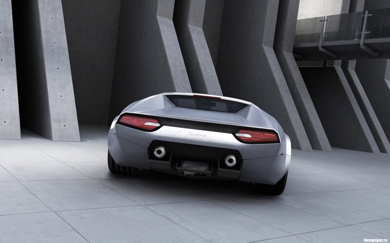 silver sports car rear view