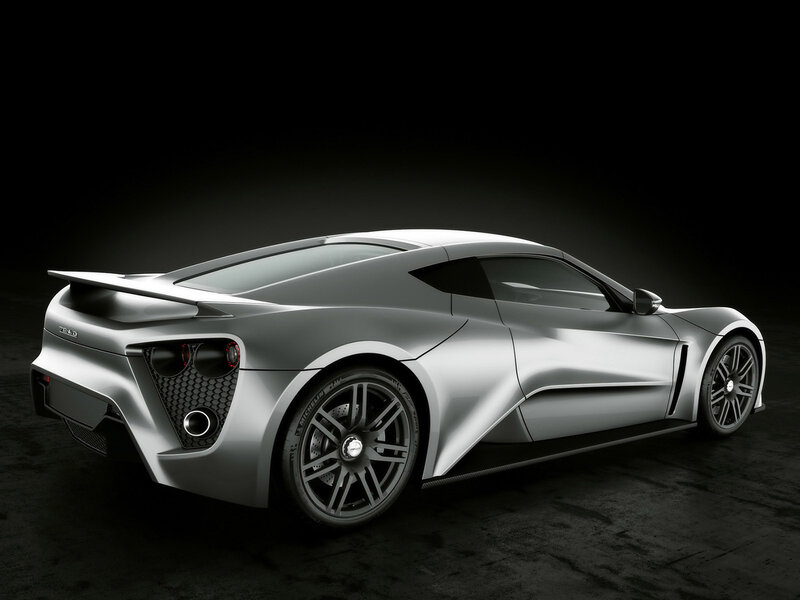 Silver sports car rear view