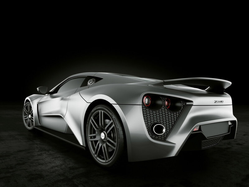 silver sports car rear view