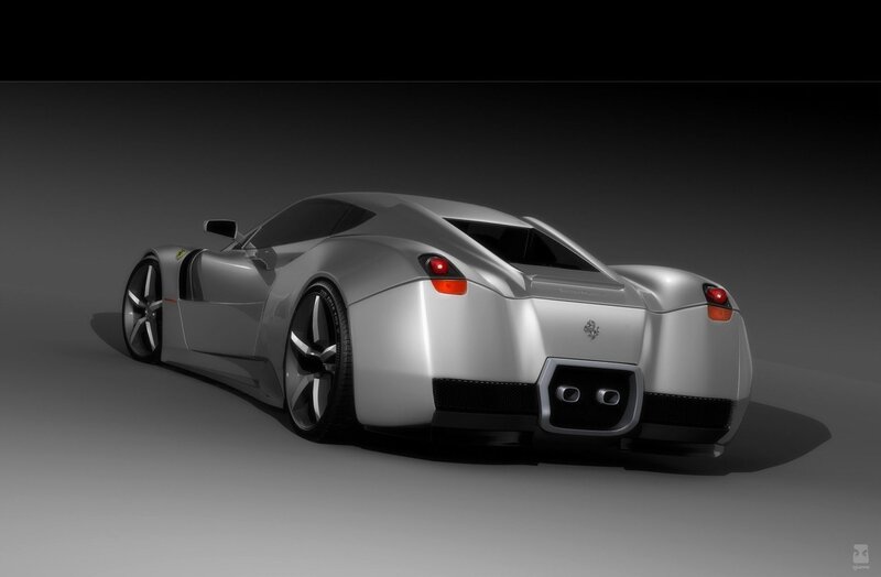 silver sports car rear view