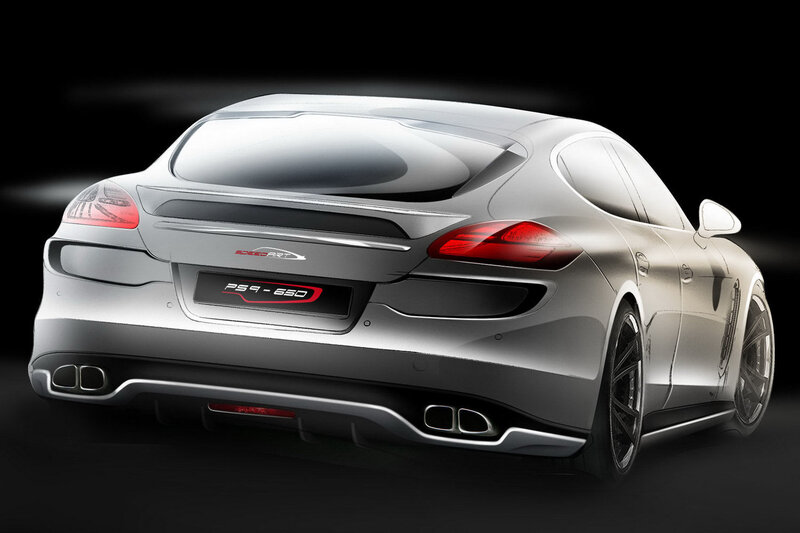 silver sports car rear view