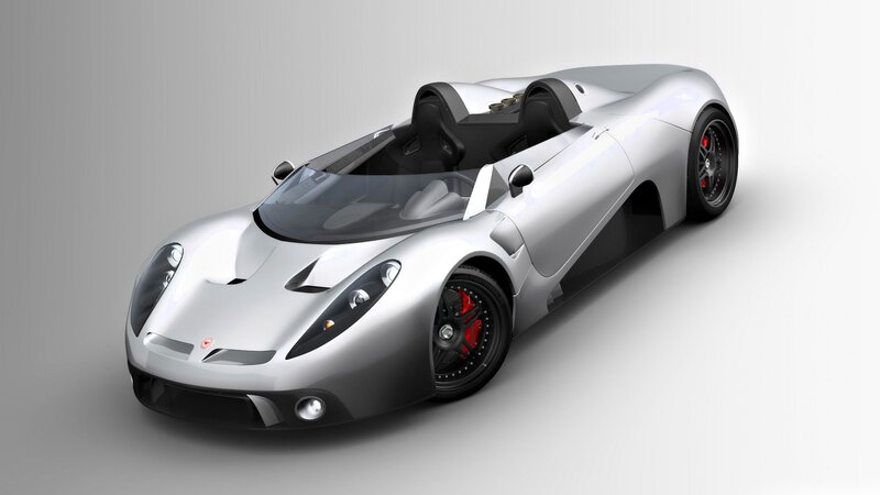 silver sports car render