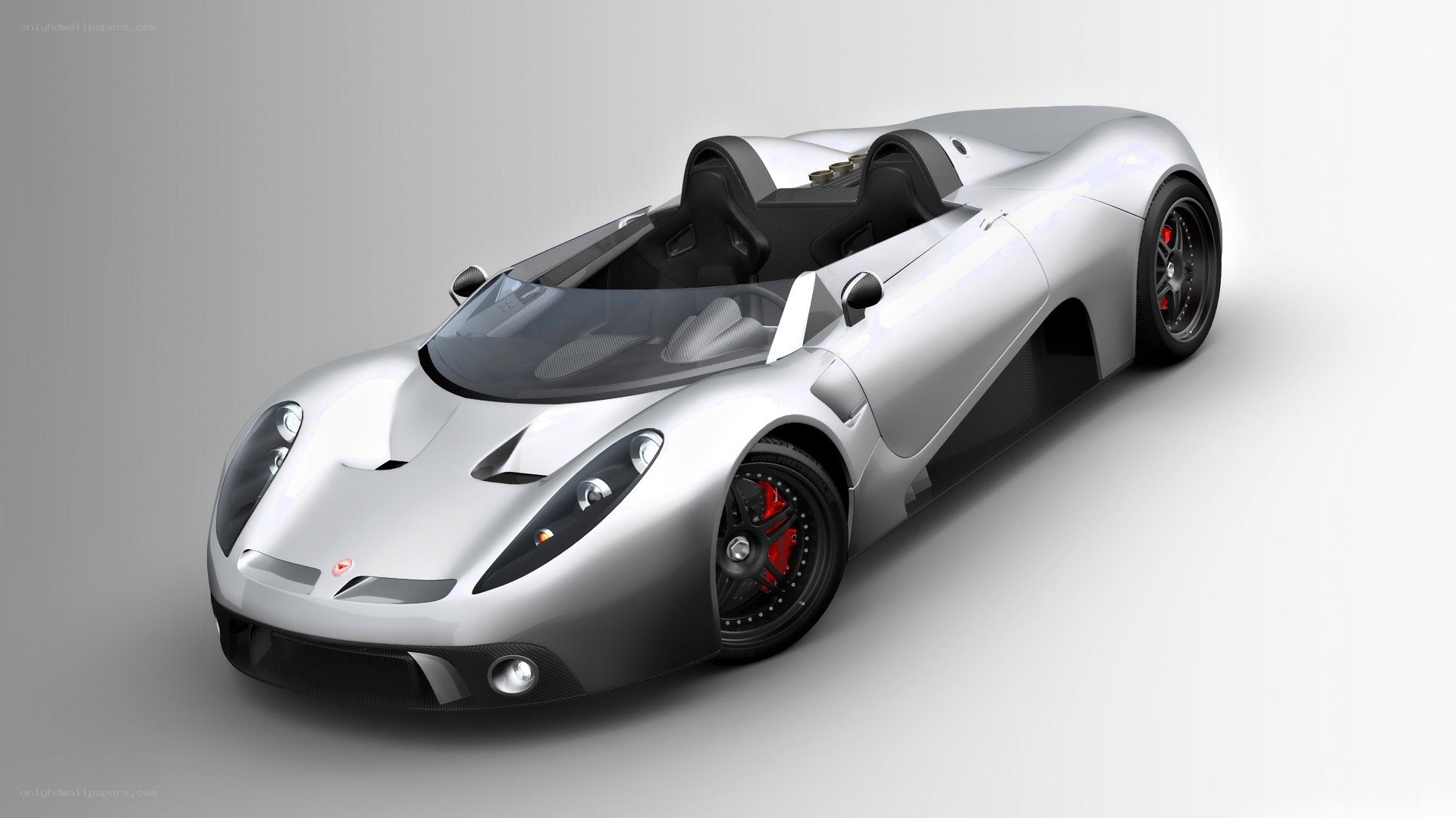 silver sports car render