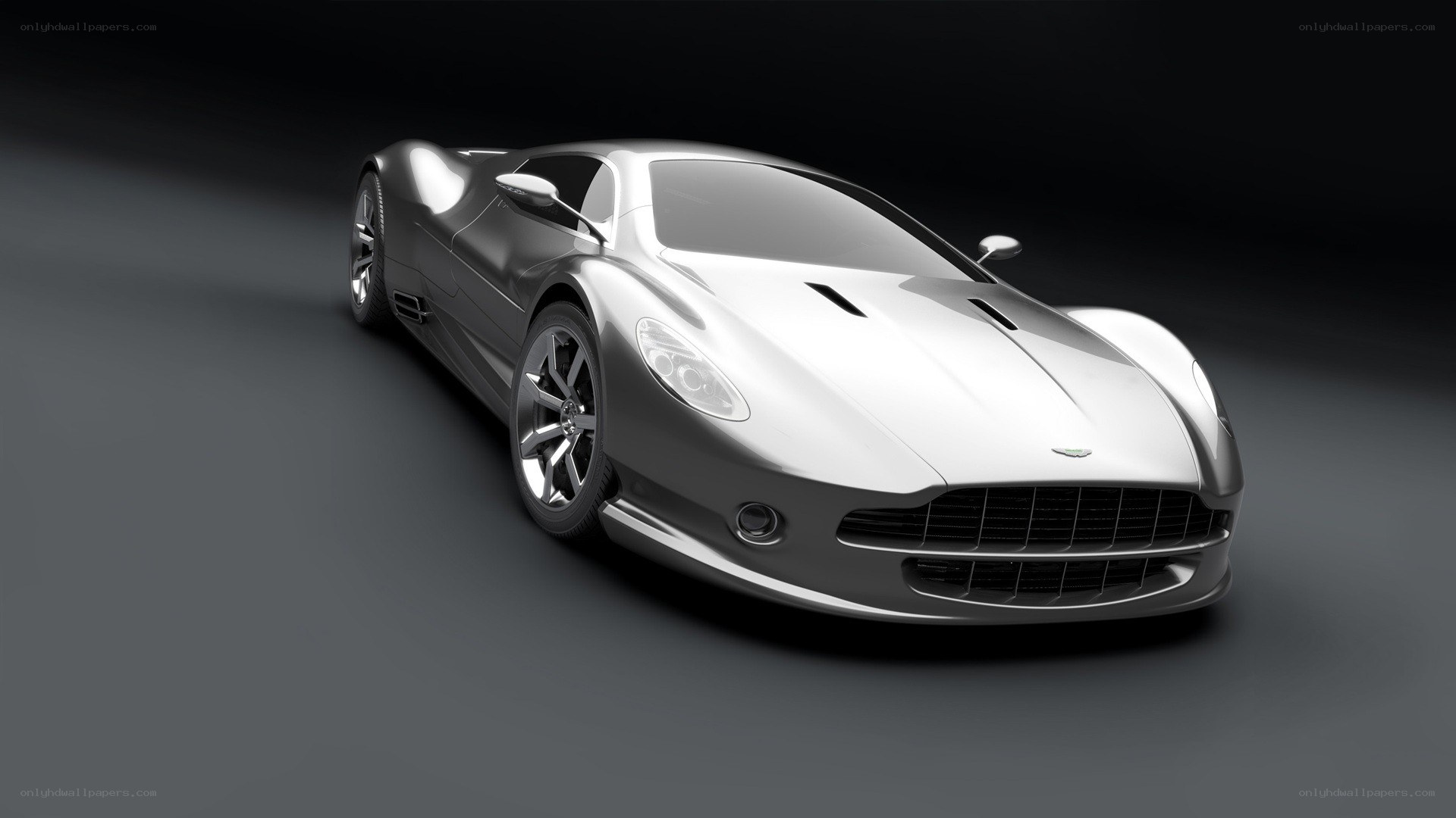 silver sports car render