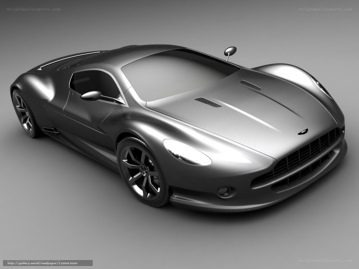 silver sports car render