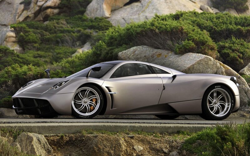 Silver Sports Car — Rocks