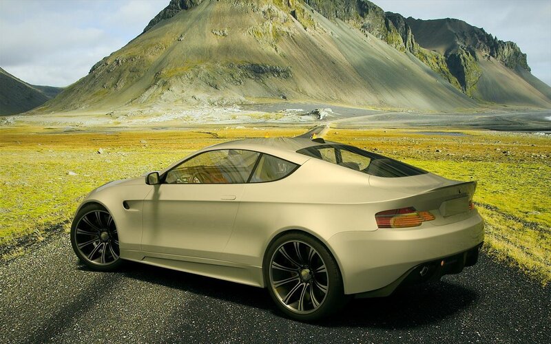 Silver Sports Car — Serene, Afternoon, 3d Render, Mountain