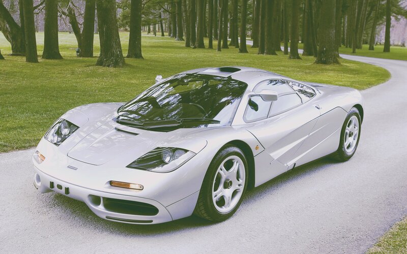 Silver Sports Car — Serene, Afternoon, Photograph, Road, Trees, Grass