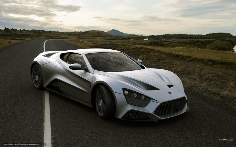 Silver Sports Car — Serene, Sunset, 3d Render, Road