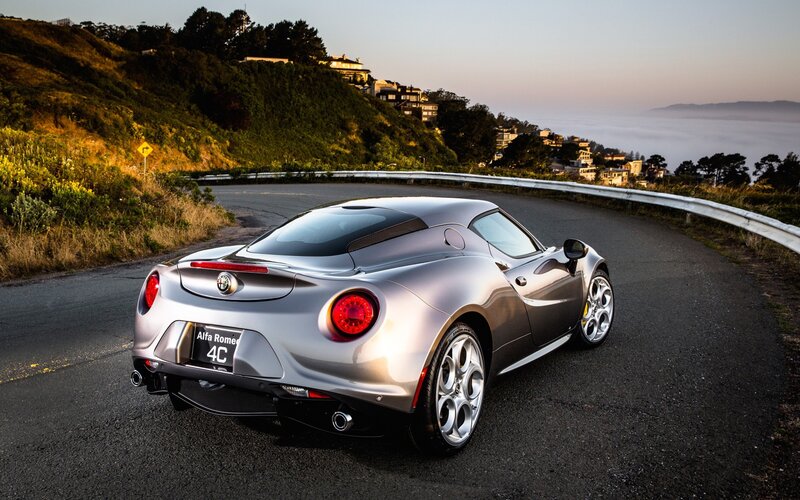 Silver Sports Car — Serene, Sunset, Photograph, Road, Hillside