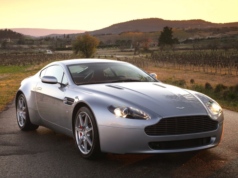 Silver Sports Car — Serene, Sunset, Photograph, Vineyard, Hills
