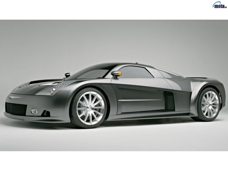 Silver Sports Car — Side Mirror, Black