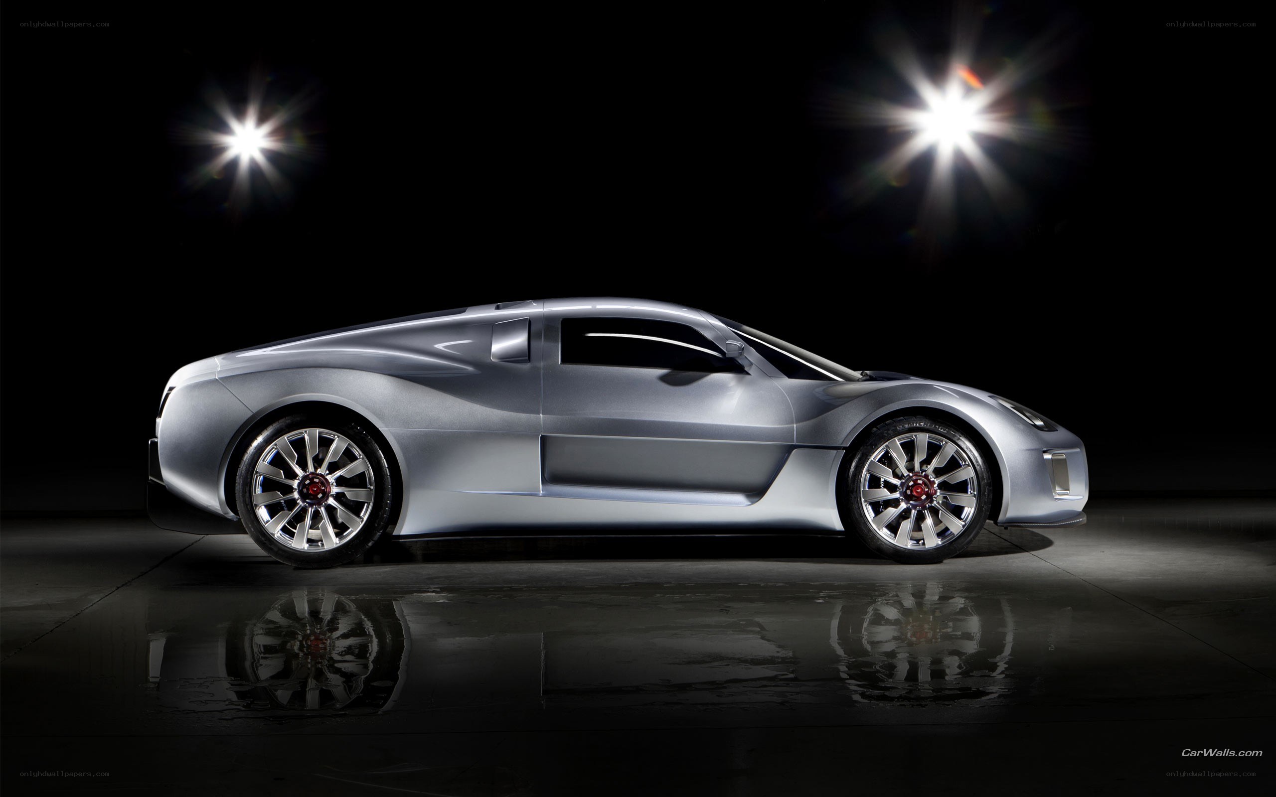 silver sports car side view