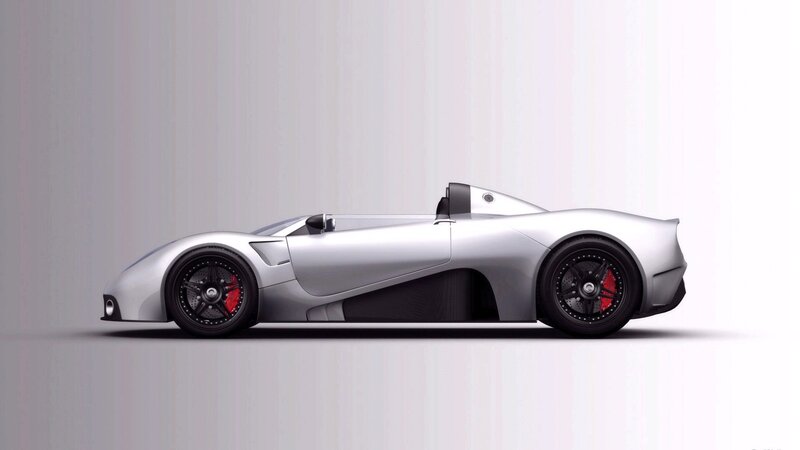 silver sports car side view