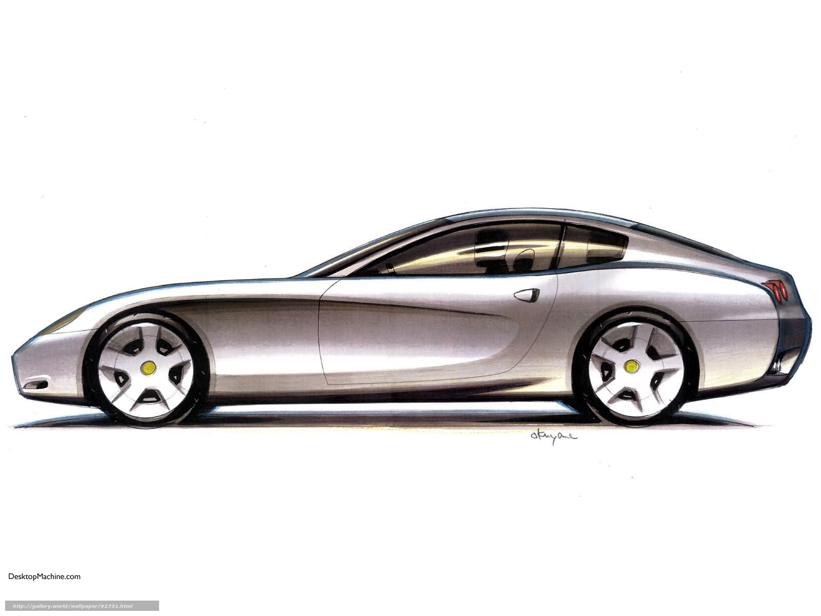 silver sports car sketch
