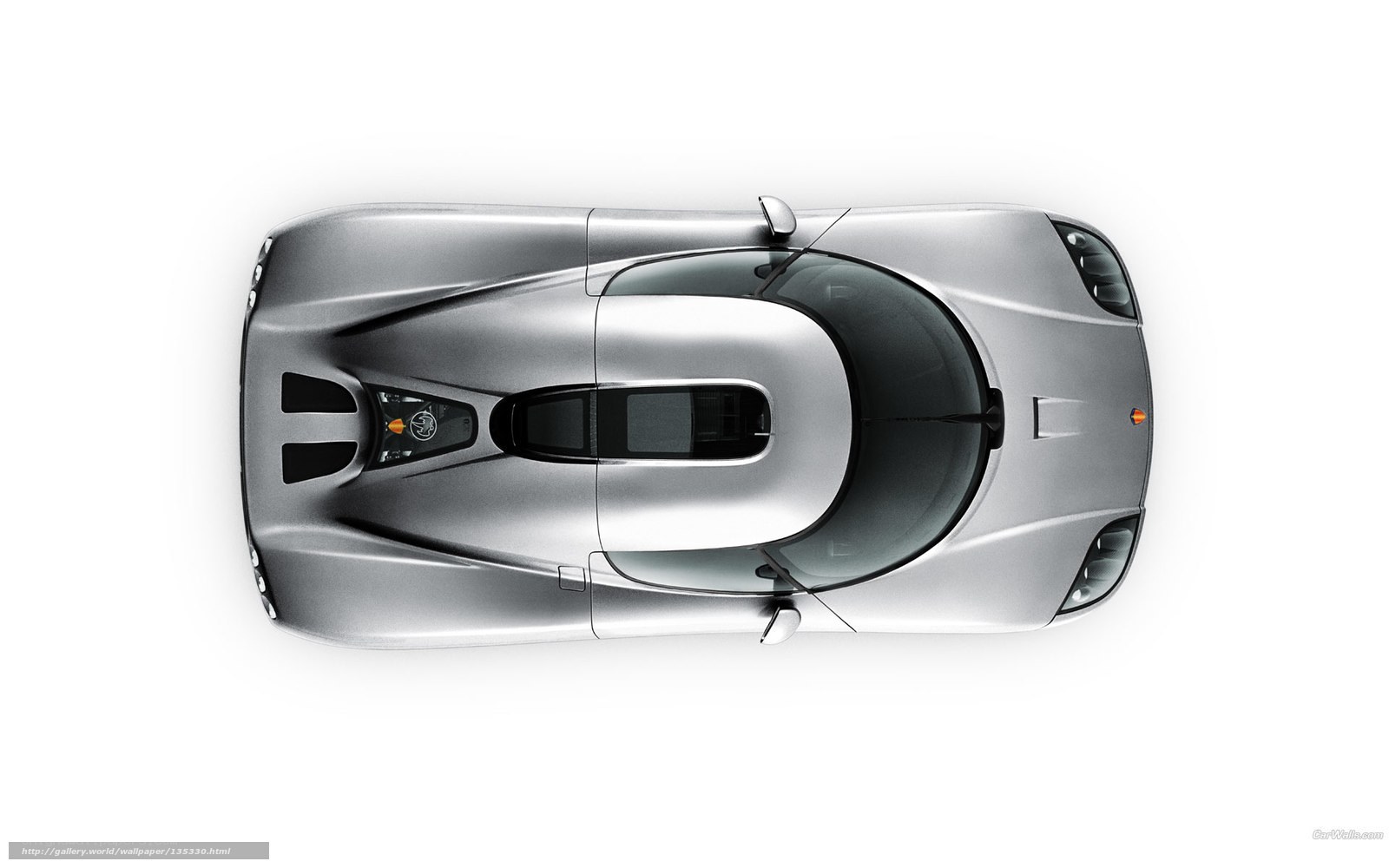 silver sports car top view