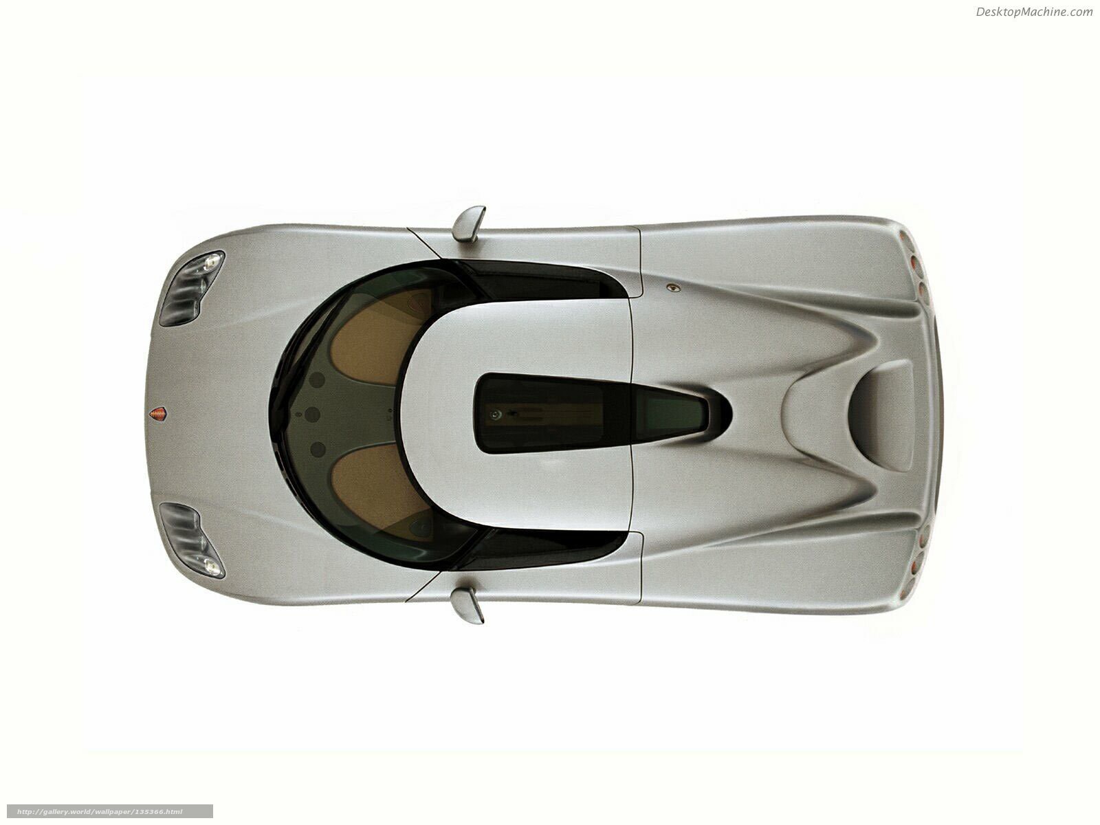 silver sports car top view
