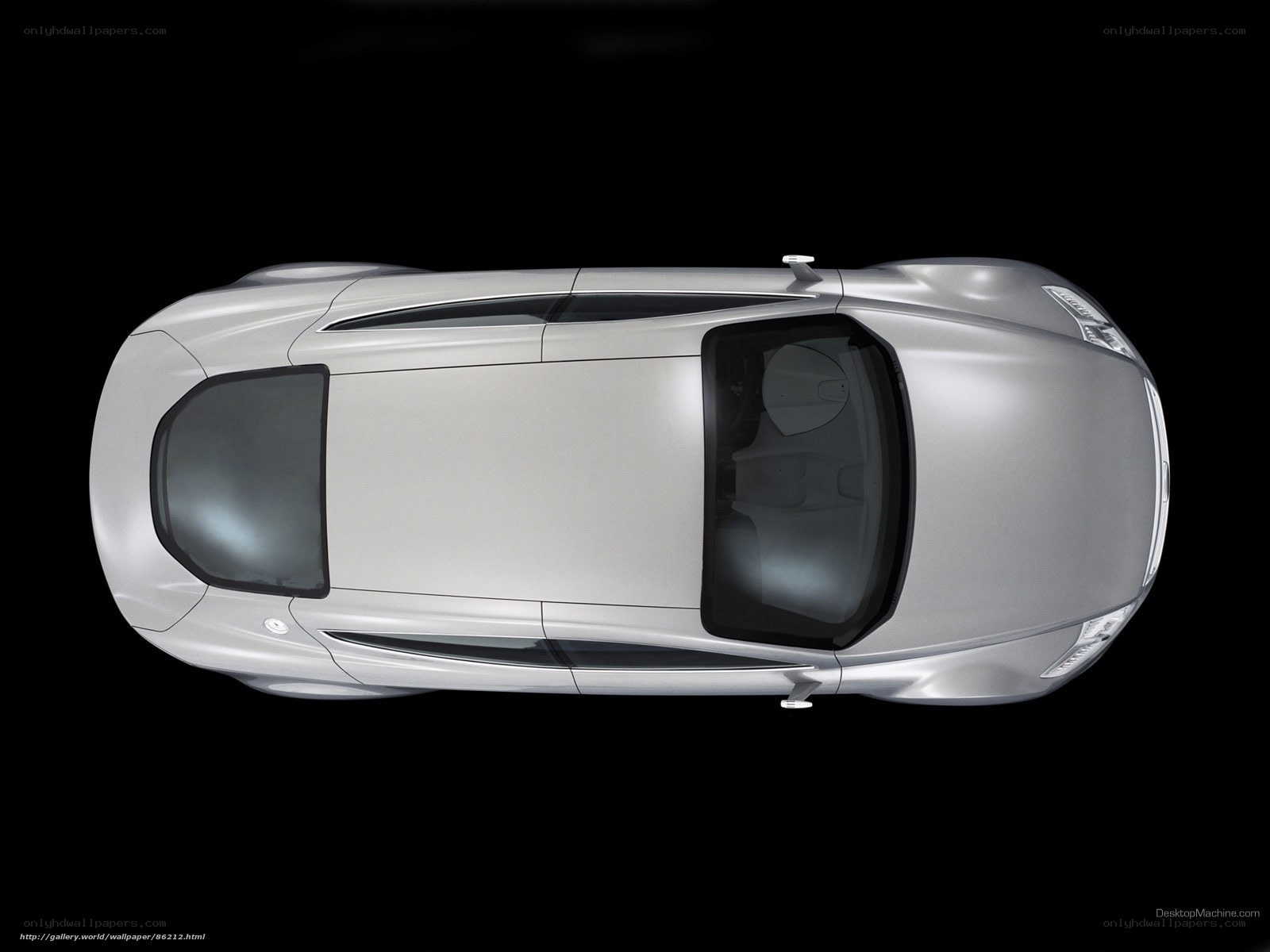 silver sports car top view