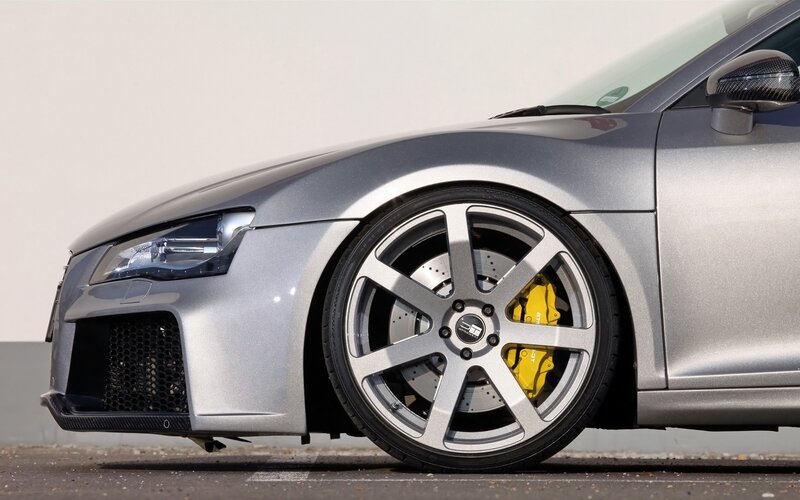 silver sports car wheel