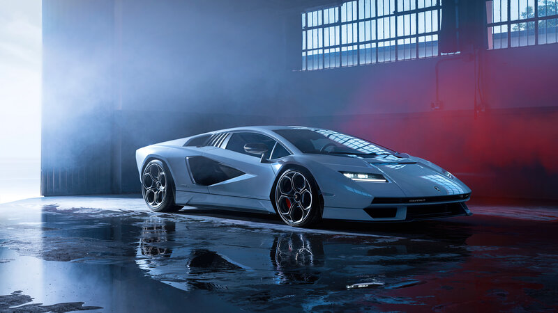 Silver Sports Car — White, Dramatic, 3d Render, Smoke