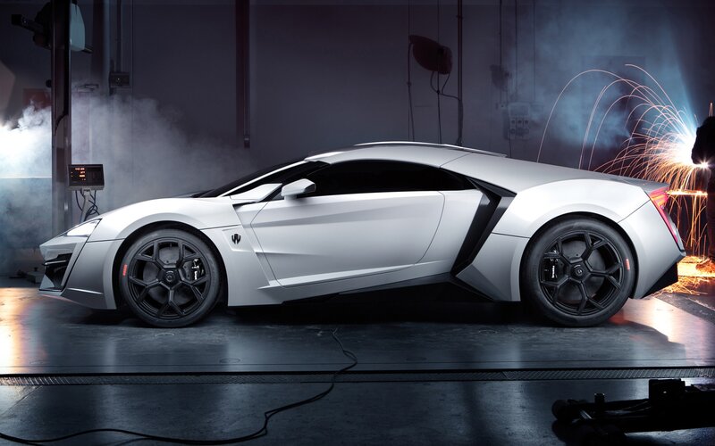 Silver Sports Car — White, Dramatic, 3d Render, Sparks