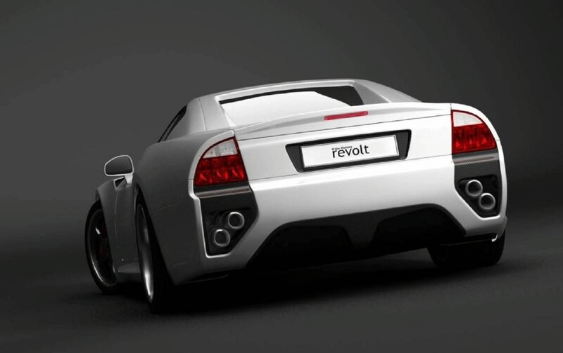 Silver Sports Car — White, Dramatic, 3d Render, Taillights