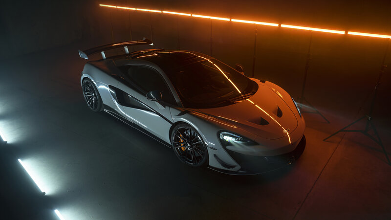 Silver Sports Car — White, Dramatic, 3d Render, Tire, Headlight