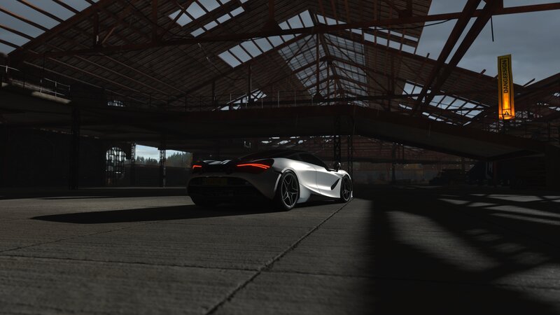 Silver Sports Car — White, Dramatic, 3d Render, Warehouse
