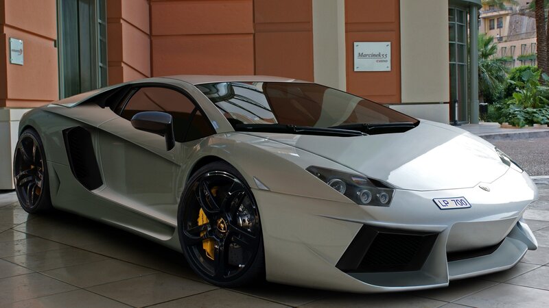 Silver Sports Car — White, Dramatic, Afternoon
