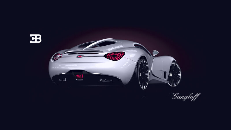 Silver Sports Car — White, Dramatic, Night