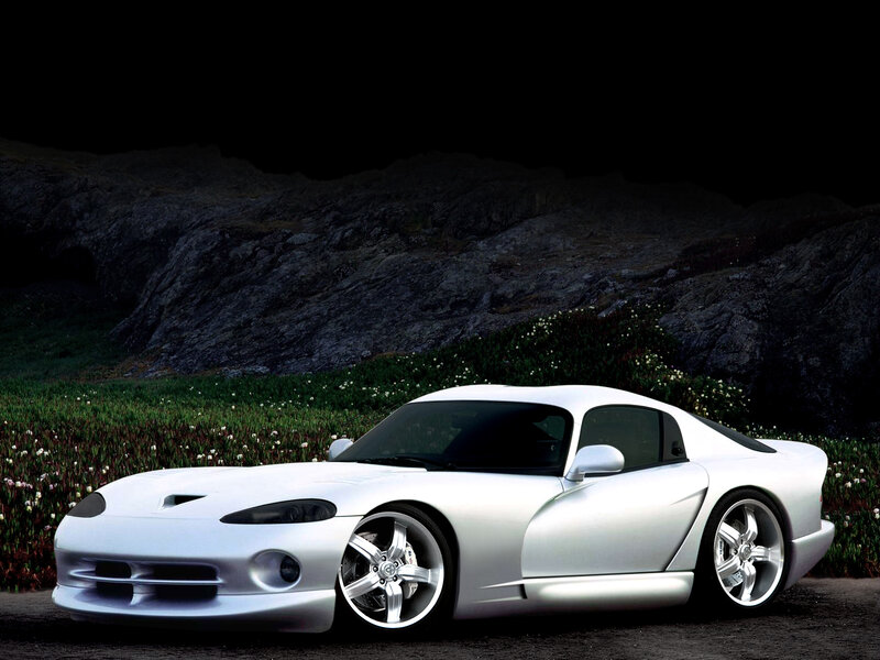 Silver Sports Car — White, Dramatic, Photograph, Flowers