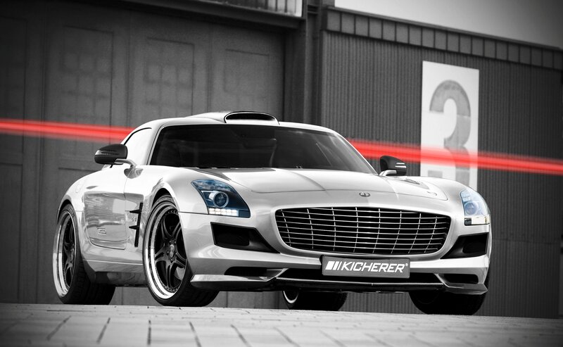 Silver Sports Car — White, Dramatic, Photograph