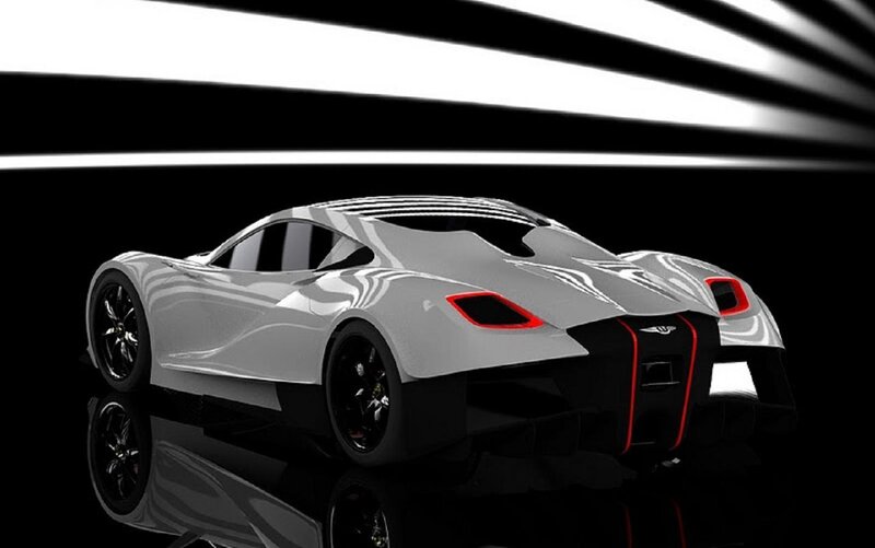 Silver Sports Car — White, Dramatic