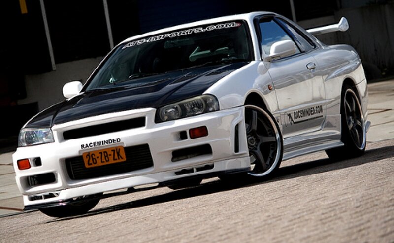 Silver Sports Car — White, Dynamic, Afternoon