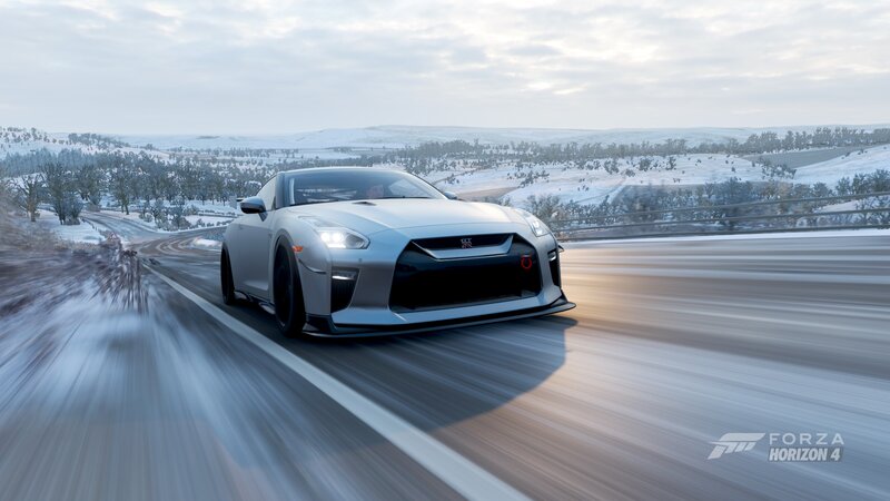 Silver Sports Car — White, Dynamic, Winter, 3d Render