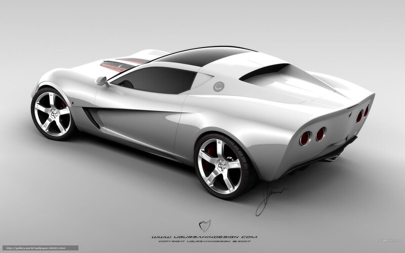 Silver Sports Car — White, Neutral, 3d Render