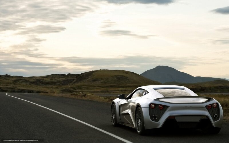 Silver Sports Car — White, Serene, Sunset