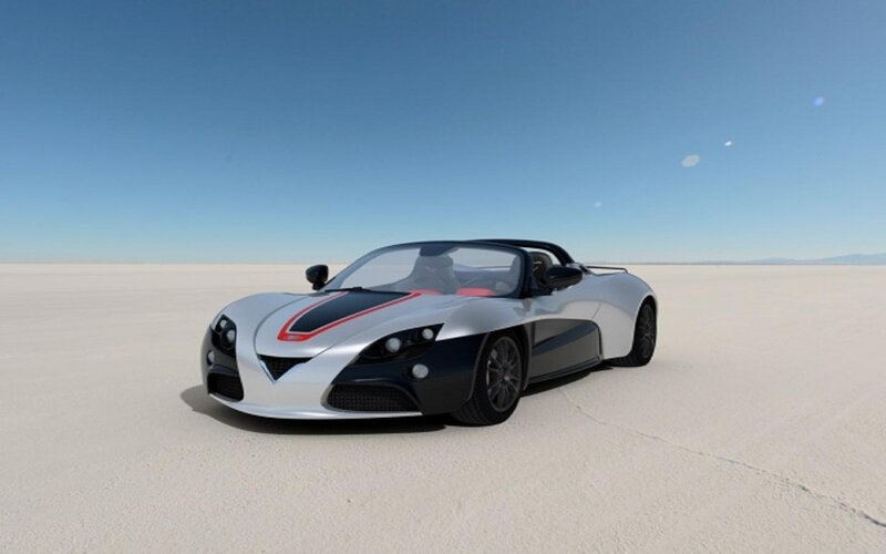 Silver Sports Car — White, Serene