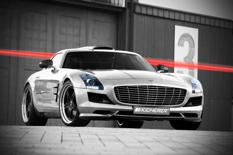 Silver Sports Car — White