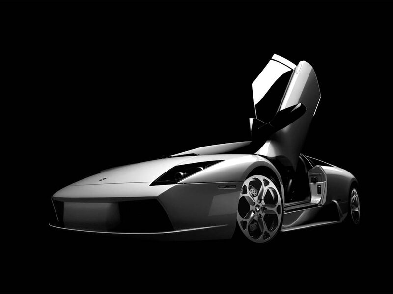 silver sports car with open door