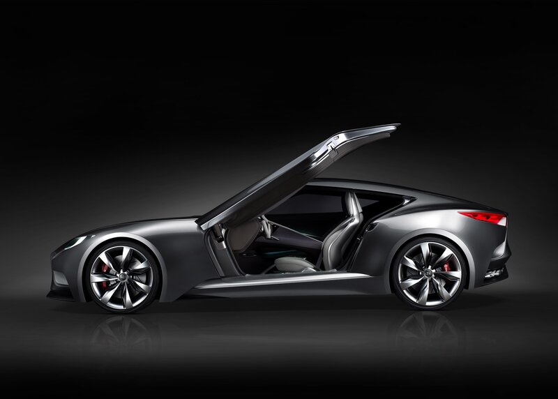 silver sports car with open door