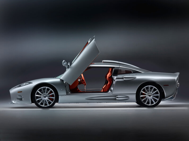 silver sports car with open door