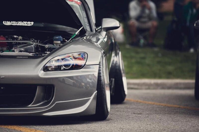 silver sports car with open hood