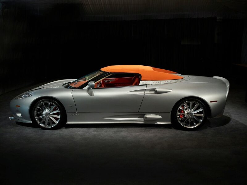 silver sports car with orange top