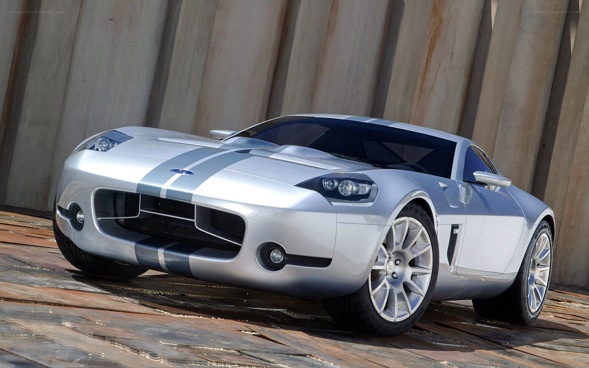 silver sports car with stripes
