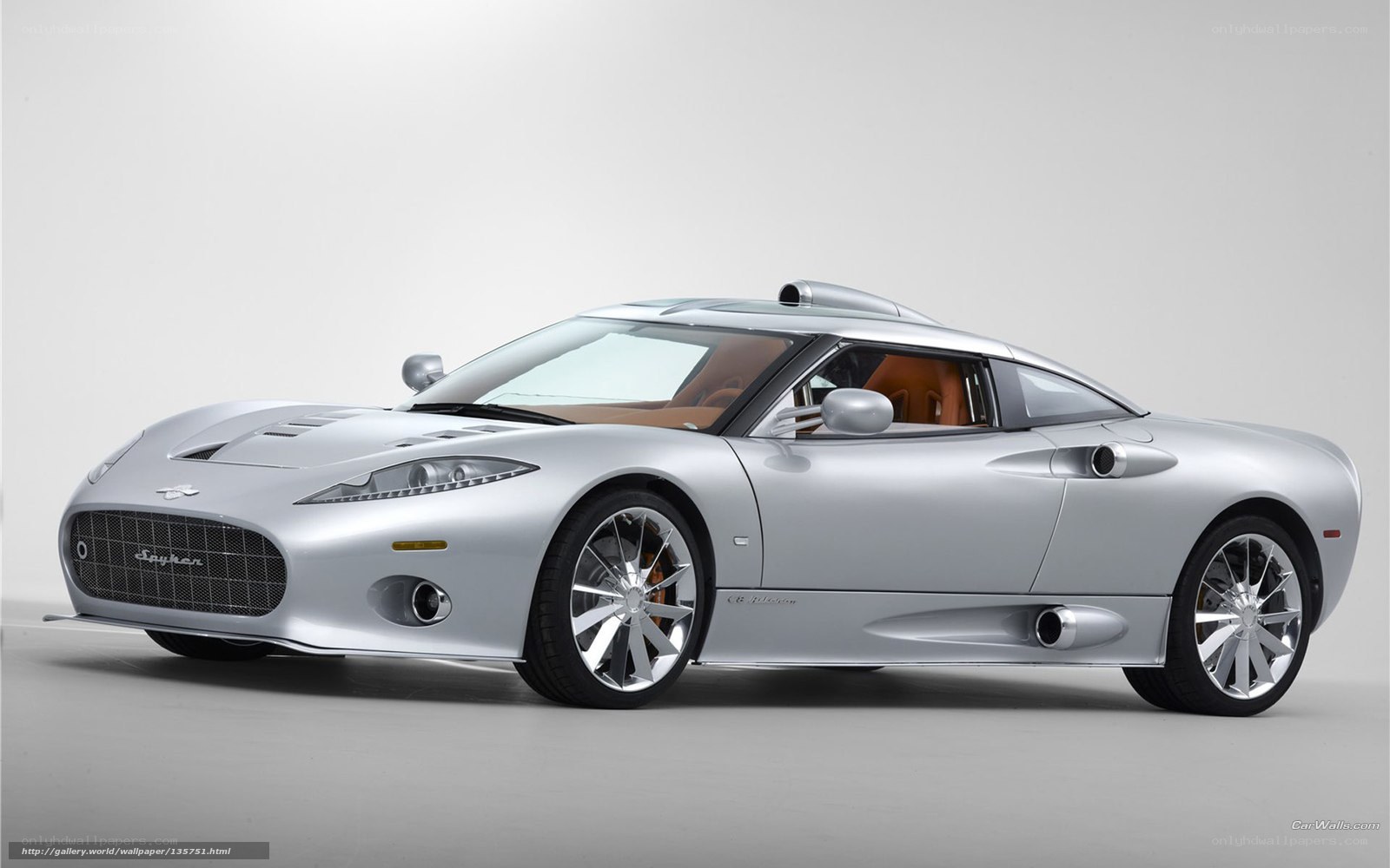 Silver Spyker C8 sports car