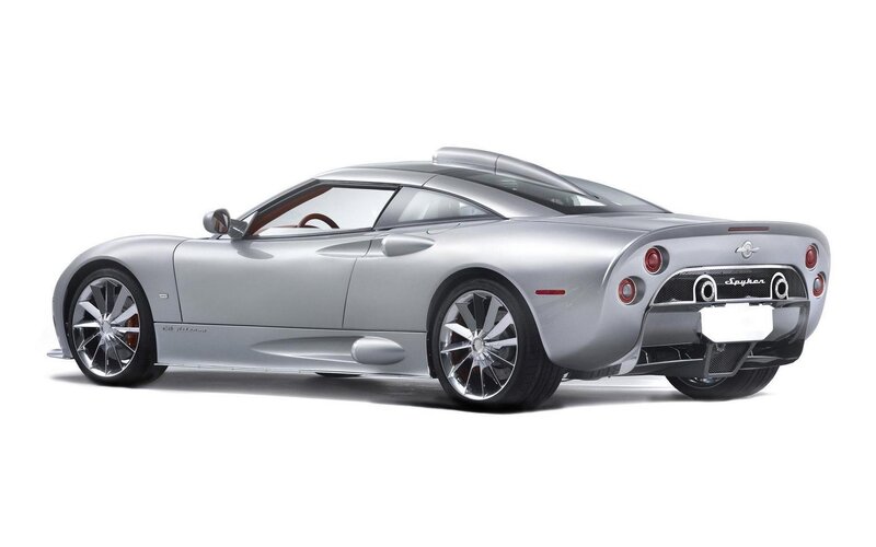 silver spyker sports car