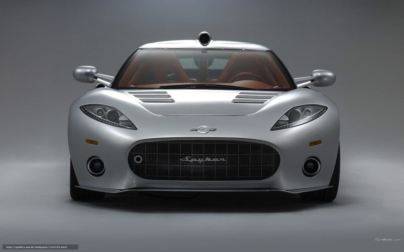 Silver Spyker sports car