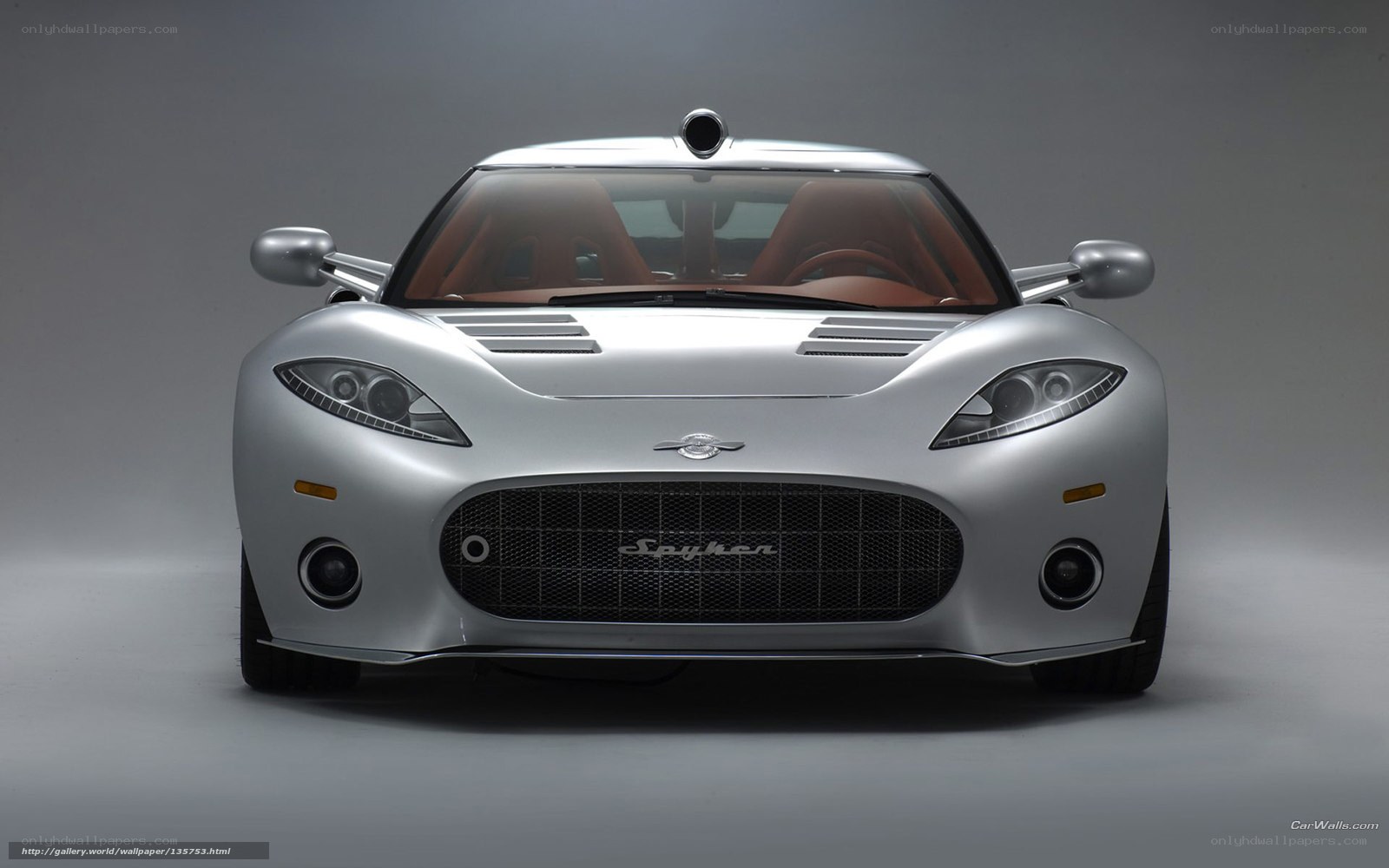 Silver Spyker sports car