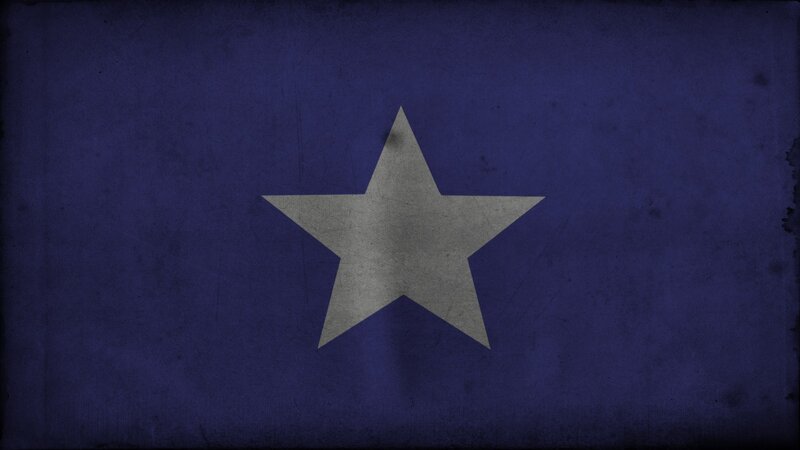 Silver Star on Blue
